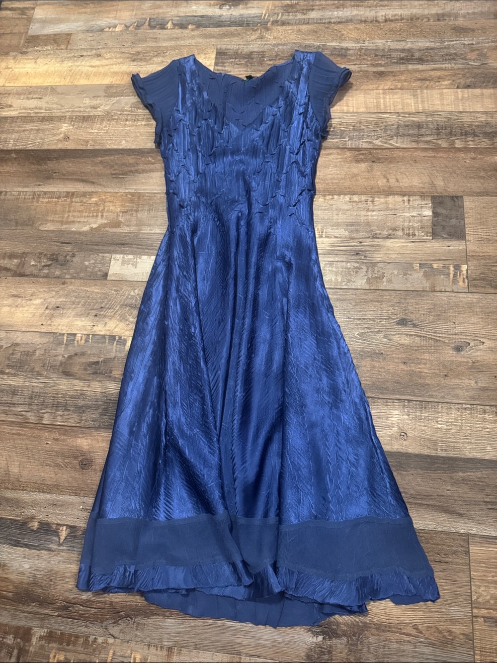Komarov Royal Blue Maxi Dress with Textured Finish